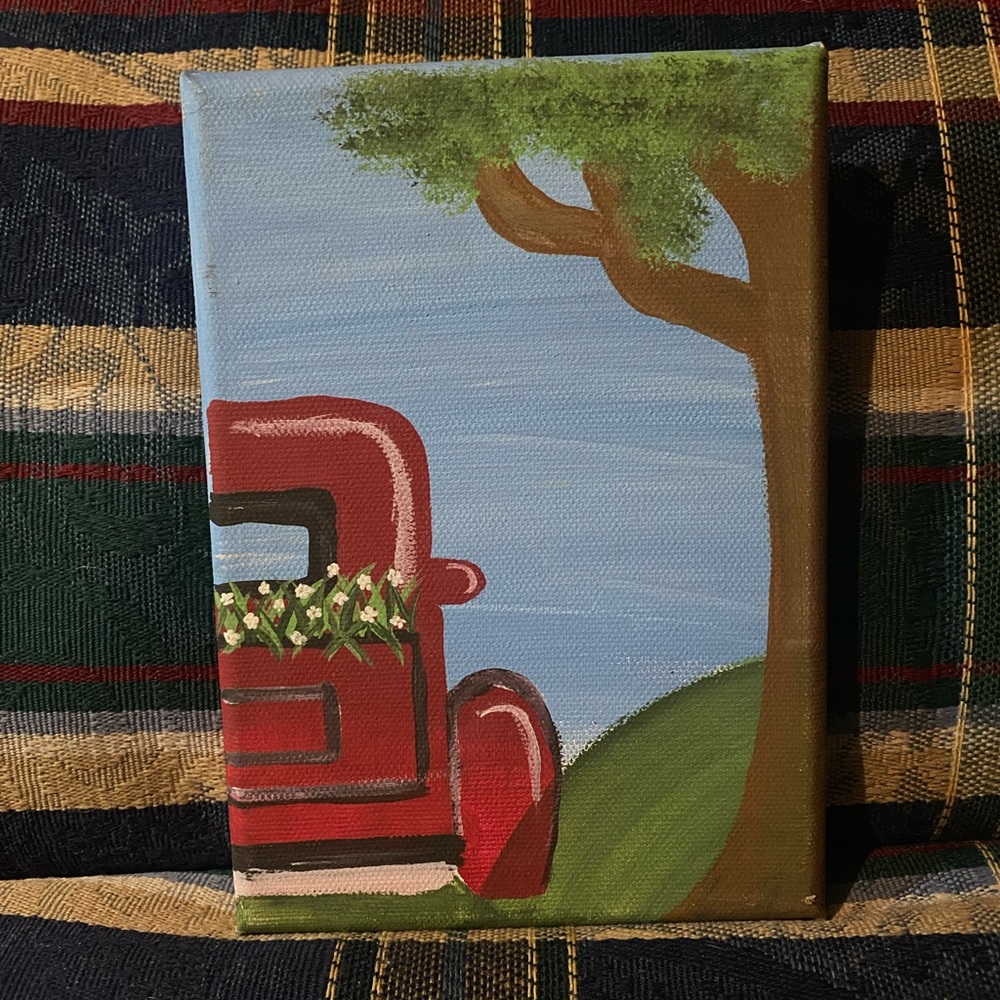 Gloss finished canvas painting